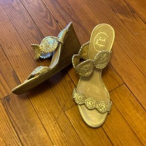 Jack Rogers Gold Wedge